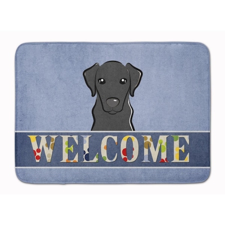 Carolines Treasures Black Labrador Welcome Machine Washable Memory Foam Mat BB1421RUG